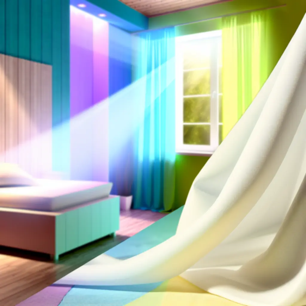 Függöny tisztítása és frissítése egy tiszta, világos lakásban