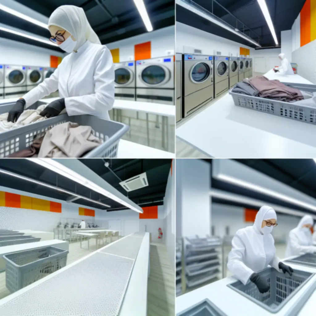 Áttekintő illusztráció a WAFFLE ADVERTISING LTD ruhatisztítási folyamatáról